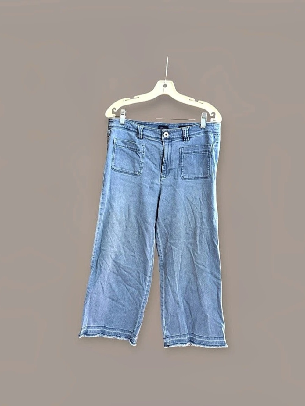 J. Jill Denim High-Rise Full Leg Crops Jeans in Blue Size 10